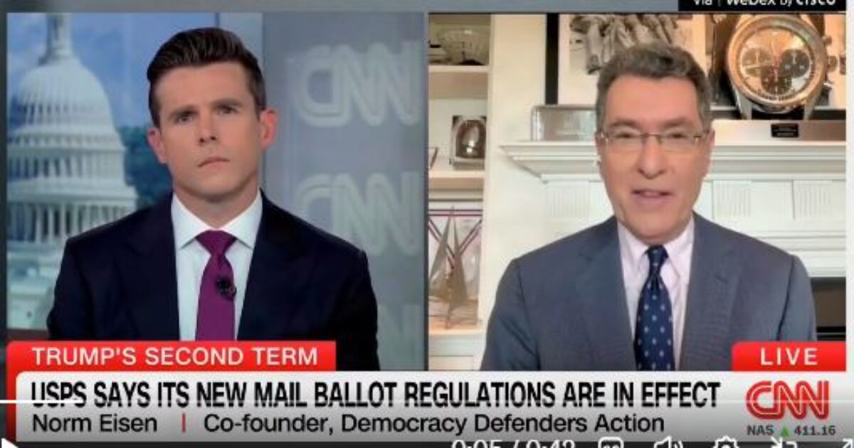 What?… Norm Eisen: Postal Service Can’t Deliver My Utility Bill on Time Therefore It Should Oversee Unlimited Mail-in Ballots (Video)